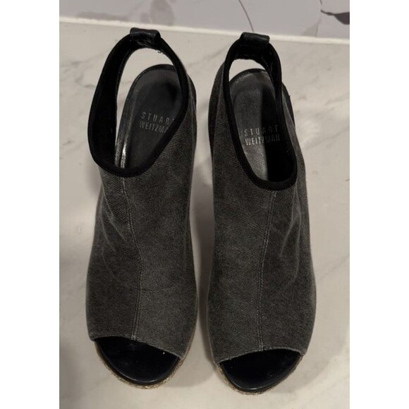 Stuart Weitzman Glover Stretch Wedge Platform Sandals Women's 7.5 M US - Picture 2 of 10